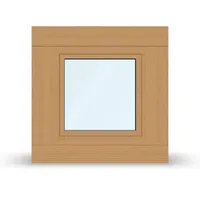 Alu Holz Fenster, Classicline IV 78, Lärche nativa, Aluschale Weiß, 510x510 mm, einteilig, festverglast, individuell konfigurieren