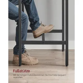 VASAGLE Bartisch Stehtisch 60 x 60 x 92 cm Grau/Schwarz
