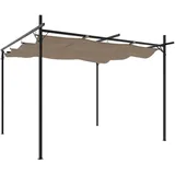 vidaXL Pergola mit Schiebedach Taupe 295x292x230 cm