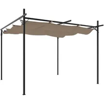 vidaXL Pergola mit Schiebedach Taupe 295x292x230 cm