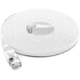PNI Flaches Netzwerkkabel S/STP CAT7 PNI U7200W, 2 x RJ45, 4 Adernpaare, 32AWG, Kupfer, 10 Gbit/s, 600 MHz, 20 m, weiß