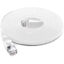 PNI Flaches Netzwerkkabel S/STP CAT7 PNI U7200W, 2 x RJ45, 4 Adernpaare, 32AWG, Kupfer, 10 Gbit/s, 600 MHz, 20 m, weiß