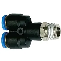 Riegler Y-Steckverschraubung »Blaue Serie«, drehbar, R 3/8 außen, Ø16