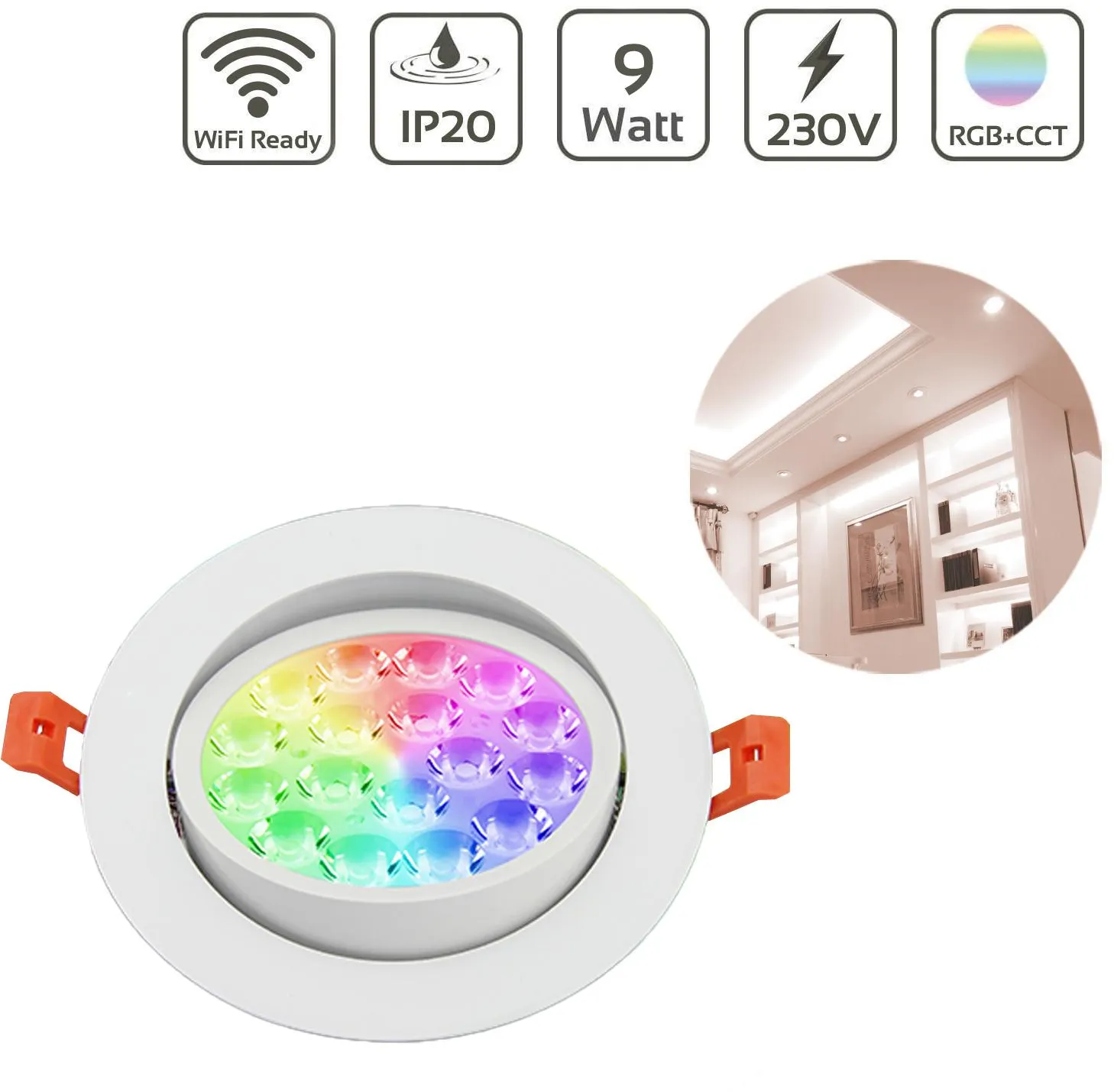 MiBoxer 9W LED Einbaustrahler RGB+CCT Ø135mm WiFiready FUT062