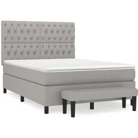 vidaXL Boxspringbett 140 x 200 cm Hellgrau