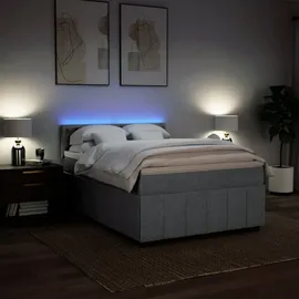 vidaXL Boxspringbett 140 x 200 cm Hellgrau