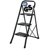PROREGAL® Trittleiter Trittleiter klappbar, 3 Stufen, HxBxT 103x47x72 cm, Traglast 150kg, Stabile Stufenleiter mit TÜV/GS Zertifizierung Traglast 150kg