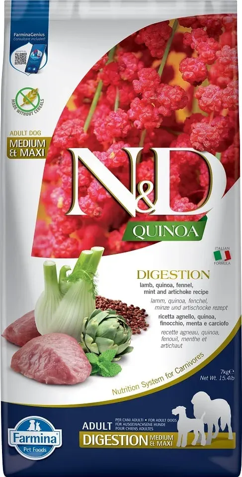 FARMINA N&D Quinoa Dog Adult Medium&Maxi Digestion Lamb & Fennel 7 kg