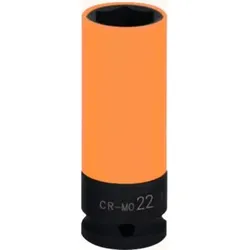 1/2" Alu-Felgen Kraft-Stecknuss robust, lang, 22mm - orange