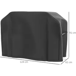 Outsunny - Grillabdeckung - 124L x 61B x 91H cm - schwarz