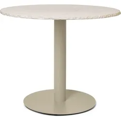 Mineral Tisch 90 cm mit Marmorplatte auf beigem Bein