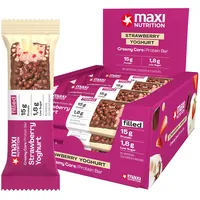 MaxiNutrition Creamy Core Bar Strawberry Yoghurt, 12x45g Protein-Riegel, 34% Eiweiß, 15g je Riegel, low Sugar (1,8g), ohne Zuckerzusatz, ohne künstliche Aromen