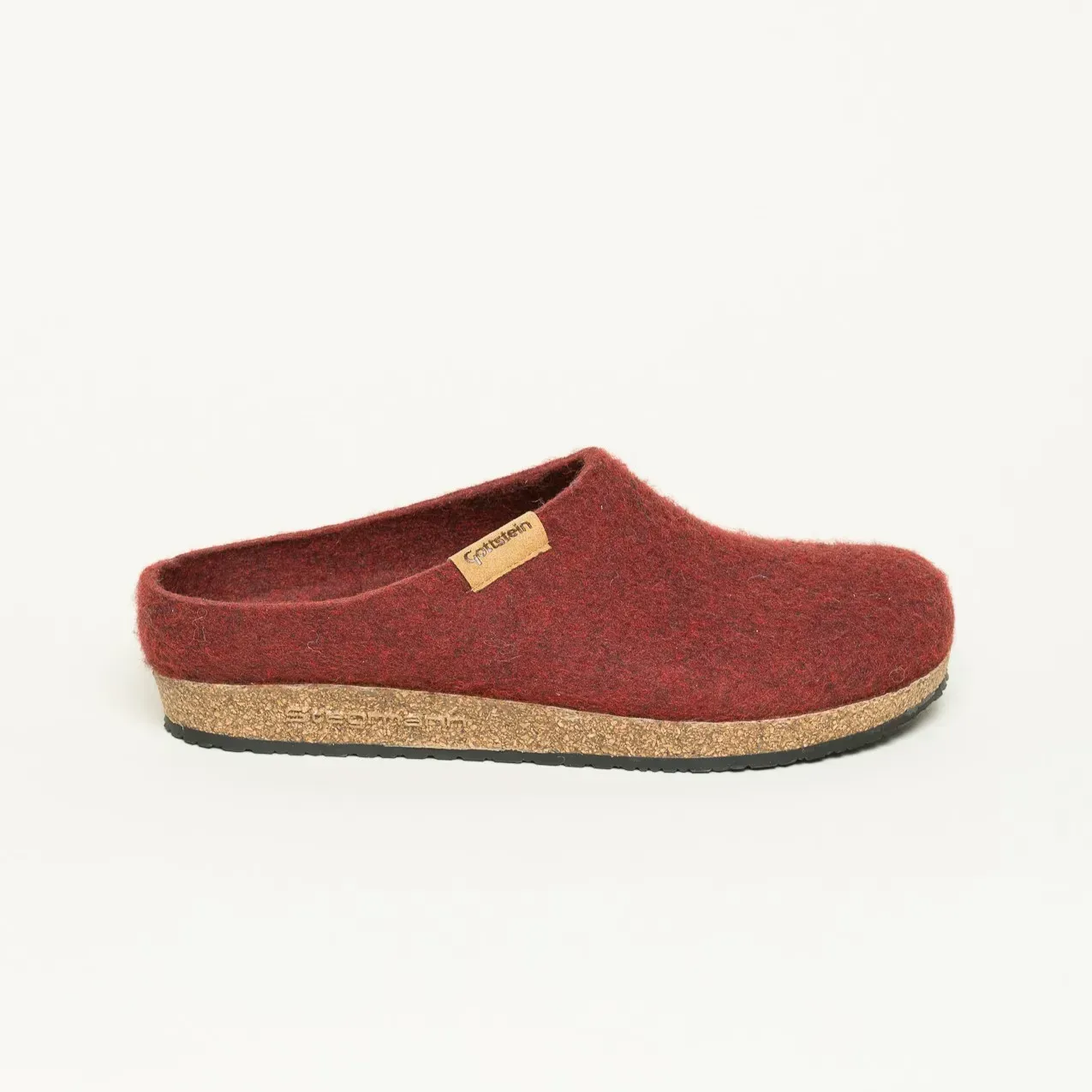 Filzclog 208 Stegmann aus 100% Schurwolle | Filzpantoffel Made in Tirol | Damen & herren Hausschuh Farbe firebrick Größe 38 - firebrick - 38