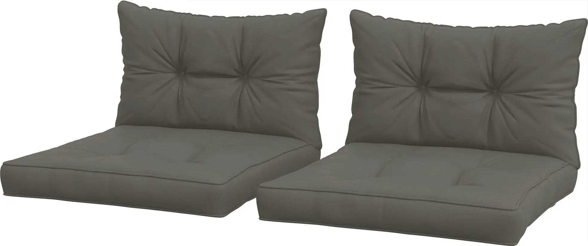 Outsunny Set mit 4 Gartenkissen mit 2 Sitzkissen und 2 Rückenkissen, gepolsterter Stil, Polyester, Anthrazitgrau   Aosom