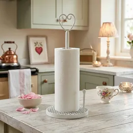 Ambiente Haus Küchenrollenständer Herz in Antikweiß", weiß, B:17cm H:39cm T:17cm, Eisen, Küchenrollenhalter, Halter für Küchenrollen