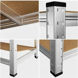 monzana Schwerlastregal MDF 160x90x40cm silber 700kg 4 Platten