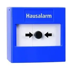 Indexa 35601 SYSTEM 9000 BUS-Druckknopfmelder HAUSALARM, blau, zurücksetzbar 9000DKMD2