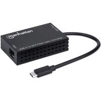 Manhattan USB-C auf SFP LWL-Konverter USB 3.2 Gen 1 1000Mbit/s optische Glasfaserverbindung offener SFP-Slot schwarz