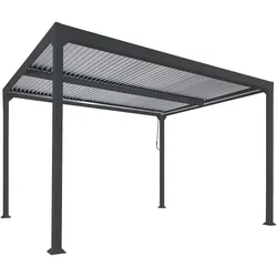 Alu Pergola MCW-L41, Lamellen-Pavillon Terrassenüberdachung, stabiles 8cm-Metall-Gestell 3x3m ~ anthrazit