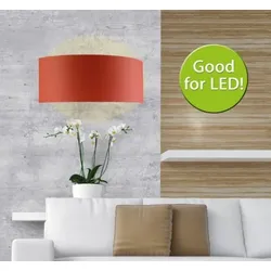 Fischer & Honsel Wandleuchte mit Stoffschirm rot flach E14