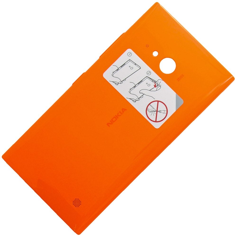 Nokia Lumia 730 original Akkudeckel orange inklusive Ein/Aus Taste Laut/Leise Taste und NFC Antenne