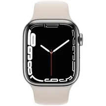 Apple Watch Series 7 GPS + Cellular 41 mm Edelstahlgehäuse silber, Sportarmband polarstern