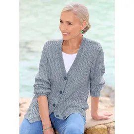 GOLDNER Langarm Strickjacke mit V-Ausschnitt Blau 24
