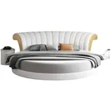 Weißes Polsterbett Stilvolles Schlafzimmer Rundbett Doppelbett