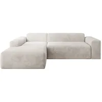 Juskys Sofa Vals Links mit PESO Stoff - Ecksofa Couch Wohnzimmer modern Sitzfläche - Beige