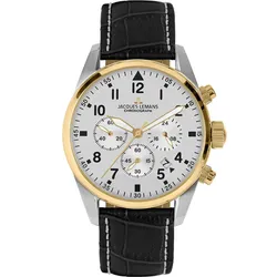 Jacques Lemans 42-2E Herrenuhr Chronograph Sport Schwarz/Zweifarbig