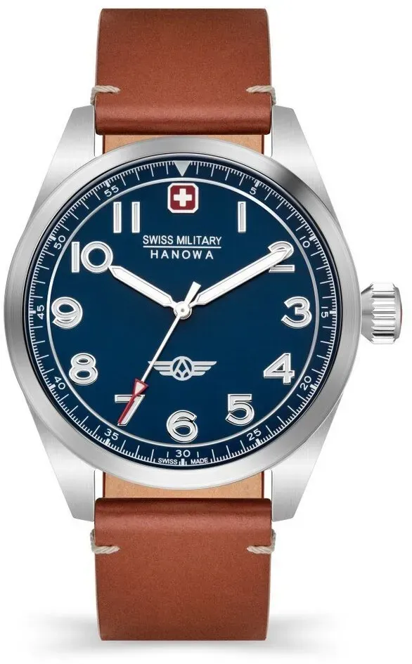 SWISS MILITARY HANOWA - FALCON - Lederarmband - brown - dark blue dial - SMWGA2100402