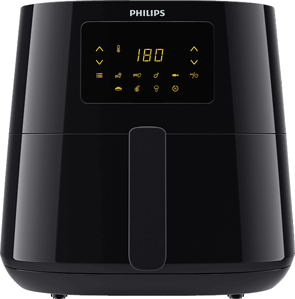 Philips Essential Airfryer XL — 6.2L, Fritteuse ohne Öl, Rapid Air Heißlufttechnologie, Touchscreen, NutriU App mit Rezepten (HD9270/90), 2000 W, ‎15 x 15 x 14 cm, Schwarz
