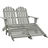 vidaXL 2-Sitzer Adirondack Gartenbank mit Fußstütze 119,5 x 147,5 x 89,5 cm grau 315910