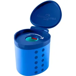 FABER-CASTELL 181790, Manueller Bleistiftspitzer, Blau, Recycelbarer Kunststoff,