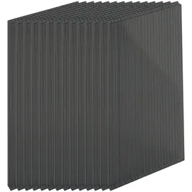 Relaxdays Doppelstegplatten 14er Set Hohlkammerplatten 6 mm für Gewächshaus HB: 121x60,5 cm Polycarbonat anthrazit