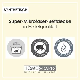 Homescapes Bettdecke aus 100% silikonisierter Super Mikrofaser, Wärmeklasse 3, 260 x 220 cm,