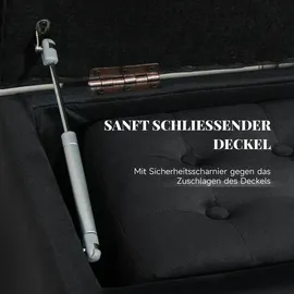 Homcom 3-teiliges Set mit Stauraum, 2 x Sitzhocker, Polster-Sitztruhe, Fußhocker, Aufbewahrungsbox, Fußablage, belastbar bis 130 kg, Mikrofaserstoff, Schaumstoff, 75 x 40 x 42 cm, Wohnzimmer, Hocker,