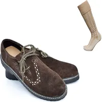 Trachtenschuhe Fashion Outdoor Trachten Lederschuhe Herren Schuhe inkl. Socken - Gr. 43 - 43