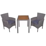 Garden Pleasure Sitzgruppe DAKOTA grau, schwarz Kunststoff, Metall, 5-teilig
