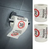 Toilettenpapier 2er Set "Happy Birthday30" │30.Geburtstag 24 Meter 2-lagig 180gr/qm │ Klopapier Motivpapier WC-Papier (2 x Toilettenpapier 30)