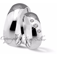 Trauringe123 Trauring Hochzeitsringe Verlobungsringe Trauringe Eheringe Partnerringe aus 925er Silber mit drei Zirkonien J11 66