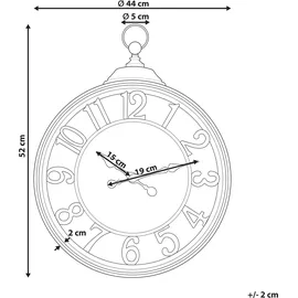 Beliani Wanduhr ALLOZA 44 cm Schwarz