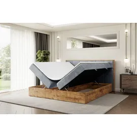 altdecor BOXBETT mit Matratze H3 und Lattenrost - 160x200 - Hellgrau