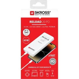 SKROSS Wiederaufladbare Batteriebank Skross Reload 20 PD 65W, weiß