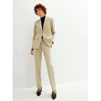 Hosenanzug, Damen, Gr. 40, Normalgrößen, beige (sand), 63% Polyester, 33% Viskose, 4% Elasthan, Anzüge Hosenanzug