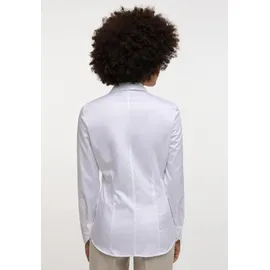 Eterna Satin Shirt Bluse in weiß unifarben, weiß, 42