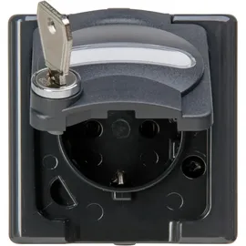 Kopp Schuko-Steckdose Aufputz IP44 Anthrazit 1 St.