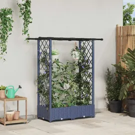 vidaXL Hochbeet mit Rankgitter und Dach 122,5 x 40 x 123 cm Grau