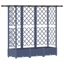 vidaXL Hochbeet mit Rankgitter und Dach 164 x 40 x 123 cm Grau