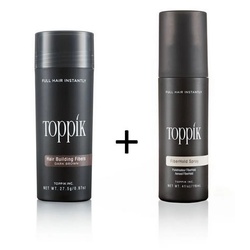 TOPPIK Haarstyling-Set TOPPIK SET 27,5 g. Haarfasern + TOPPIK Fixier Spray 118ml. Haarverdichtung Streuhaar - Sparangebot!, Haar Puder, Hair Fibers, Für mehr Fülle und Volumen braun|rot